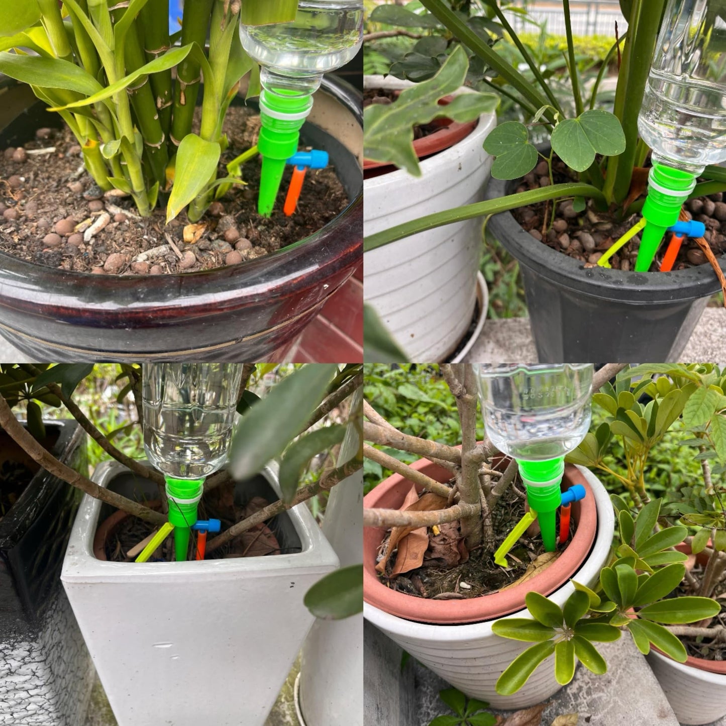 New Upgrade Plant Self Watering Spikes Devices, Plant Drip Irrigation System with Slow Release Control Valve Switch - Adjustable Watering Devices for Outdoor Indoor Garden Plants (15, Orange+Green)