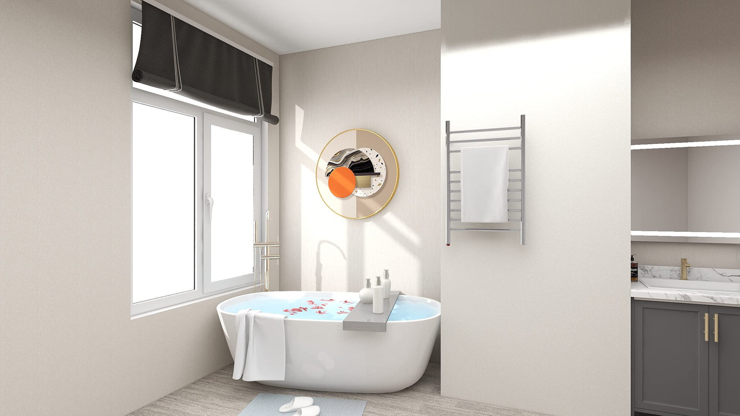 HEATGENE Towel Warmer Wall-Mounted Hardwired Heated Towel Rack Hot Towel Bar Brushed