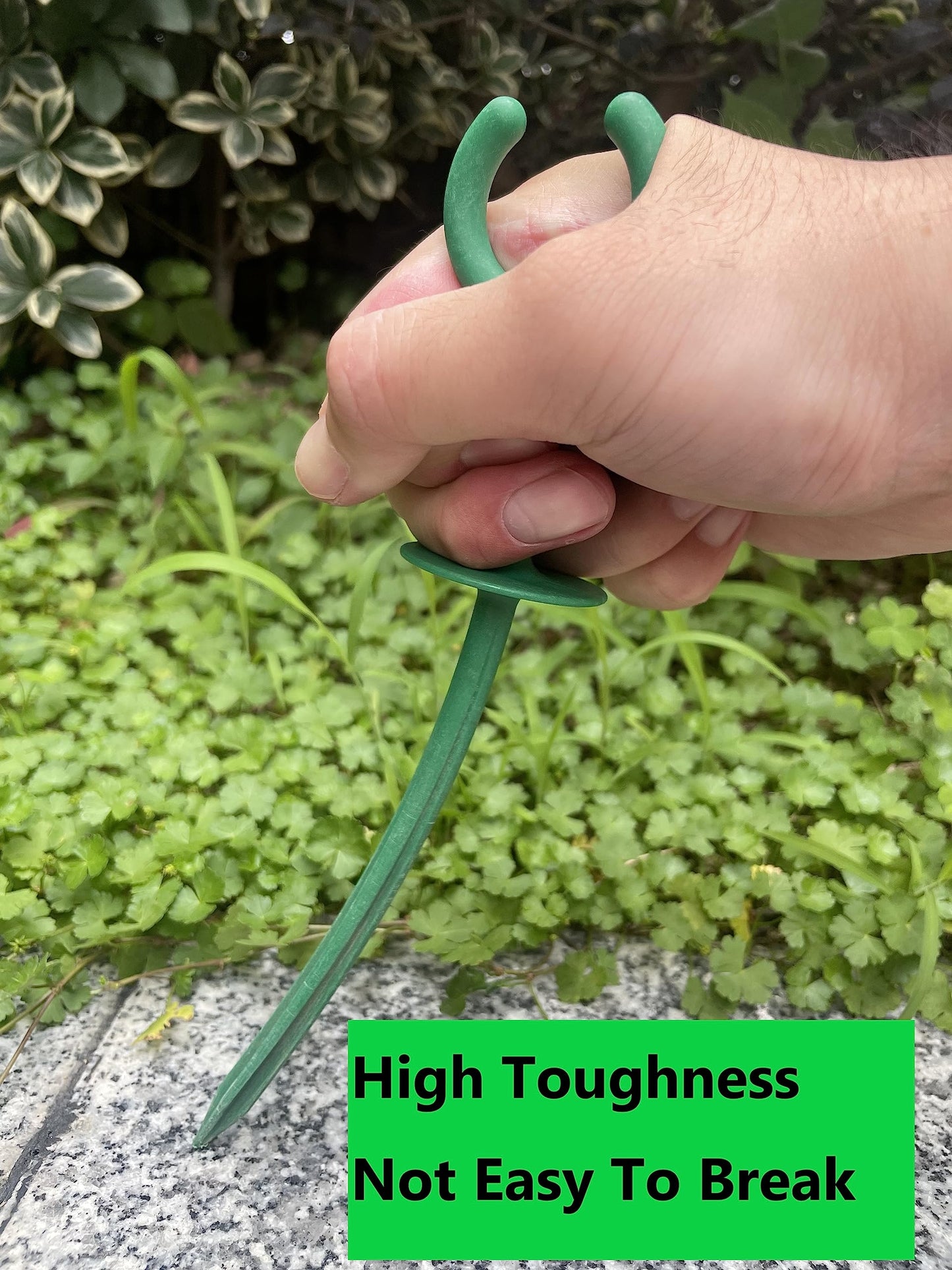 WIBBLESOX 10 Pcs Green Garden Hose Guide Stakes Length Holiday Lights Holder Light Duty High Toughness Plastic Nails Tools for Garden Yard Plant Protection