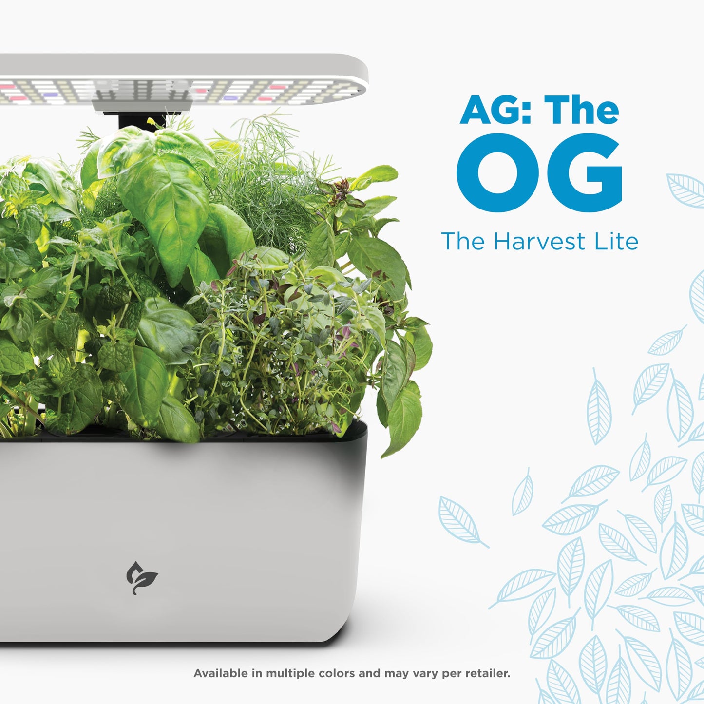 AeroGarden Harvest Lite in Cream, Soil-Free Indoor Hydroponic Garden with LED Grow Light for Year-Round Gardening of up to 6 Herbs and Vegetables