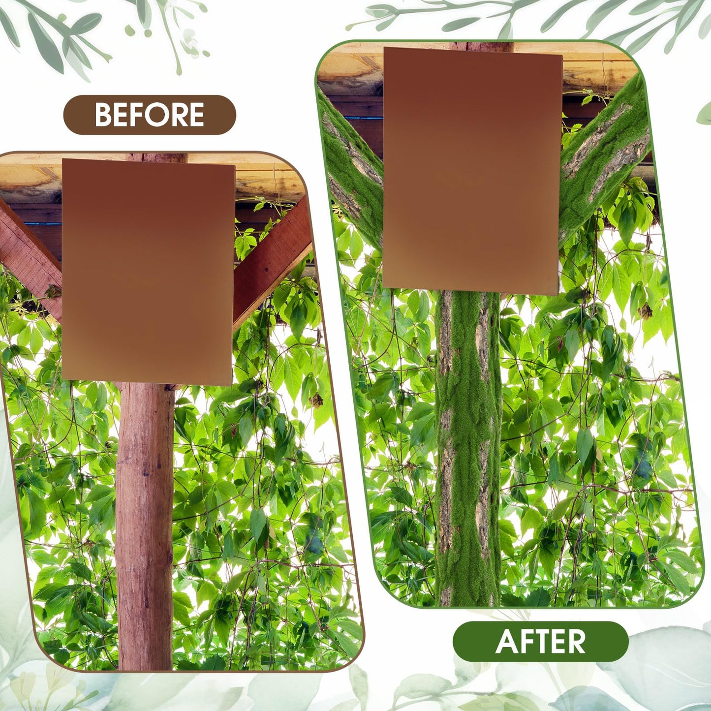 Suncalla Artificial Moss Bark 11.8 x 11.8 inches Tree Plants Bark DIY for Tree Collar Sewer Decoration Water Pipe Pillar Cover Indoor Wall Garden Decor