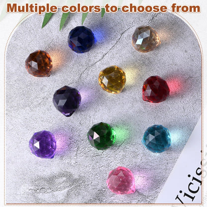 M METERXITY 12-Pack Crystal Ball Prisms, 33.5mm/1.32 Inch Chandelier Pendant Maker Hanging Crystals Chandelier Prisms for Home/Windows/Garden/DIY Decoration[Golden Yellow]