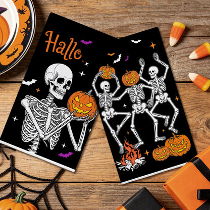 Hexagram Halloween Kitchen Towels, Skeleton Decor, Halloween Hand Towels