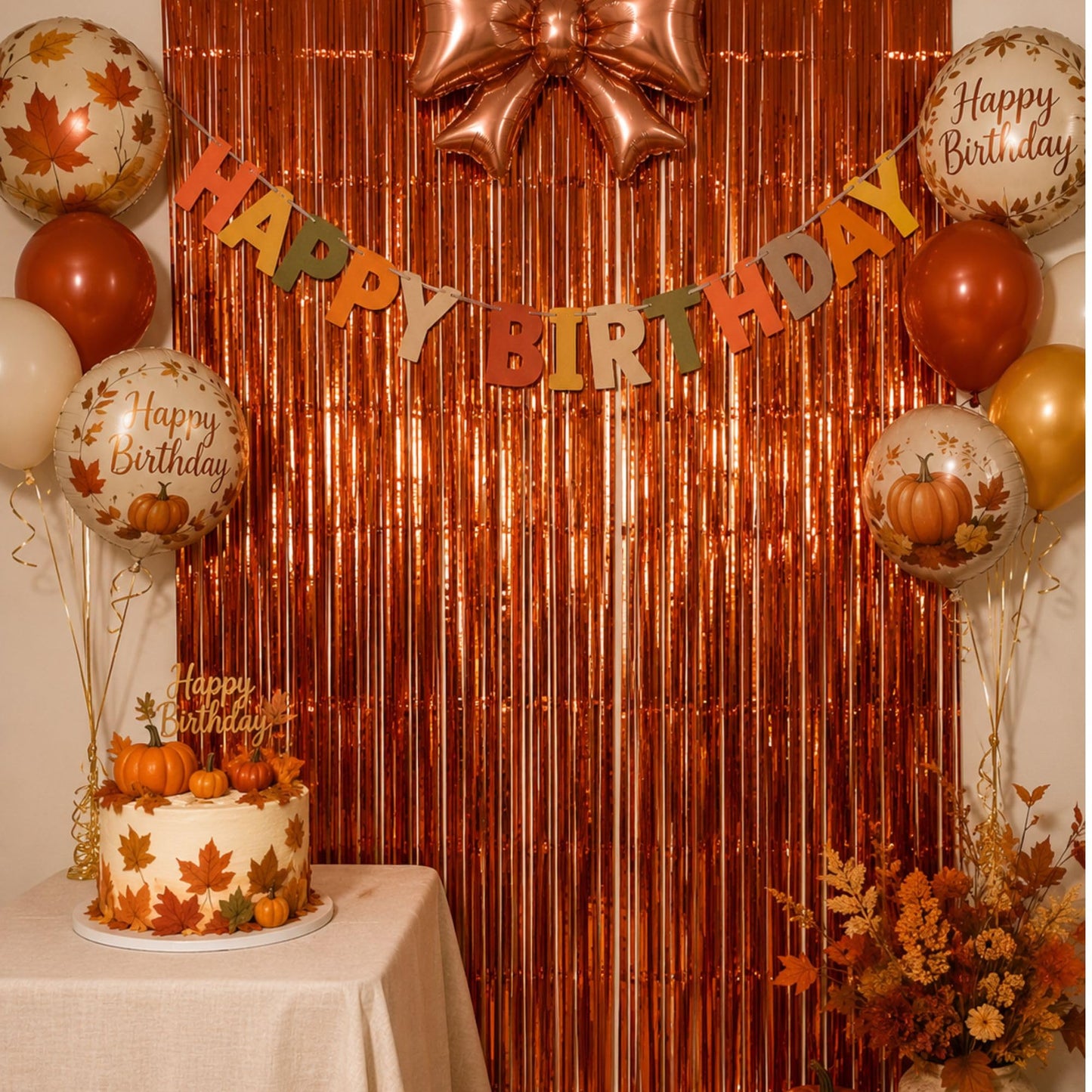Vagilelf Matte Orange Fringe Backdrop 4 Pack, Orange Streamers for Party Friendsgiving Fall Thanksgiving Halloween Decorations, Photo Booth Curtain, 3.3 x 6.6 ft