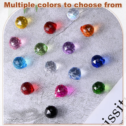 M METERXITY 10-Pack Crystal Ball Prisms, 24mm/0.94 Inch Chandelier Pendant Maker Hanging Crystals Chandelier Prisms for Home/Windows/Garden/DIY Decoration[Dark Blue]