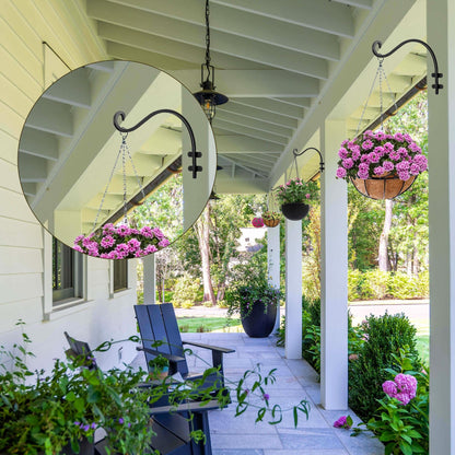 TUOBOUNDARY 12 Inch Hanging Basket Hook Outdoor 2PCS Bird Feeder Hanger,Garden Hooks,Wind Chimes,Outdoor or Indoor Heavy-Duty Long Plant Hanger Hook