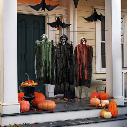 JOYIN Halloween Hanging Grim Reapers (3 Pcs), One 47” and Two 35” Grim Reapers, Halloween Skeleton Flying Ghost for Haunted House Prop Décor, Outdoor Indoor Decor