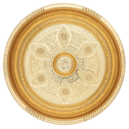Alisveristime Traditional Turkish Bath Hammam Bowl with Authentic Motifs (440gr (15.50 oz) Made of Zinc (7.87-Inch Diameter) (Gold)