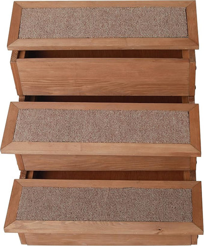 Zoovilla PTR0082212010 Yorkshire Dog Step with Storage, Natural Wood, 15.55″D x 17.50″W x 14.76″H