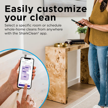 Shark RV2310 Matrix Robot Vacuum with Self-Cleaning Brushroll for Pet Hair, No Spots Missed on Carpets and Hard Floors, Precision Home Mapping, Wi-Fi Black/Silver, 0.5 Quarts