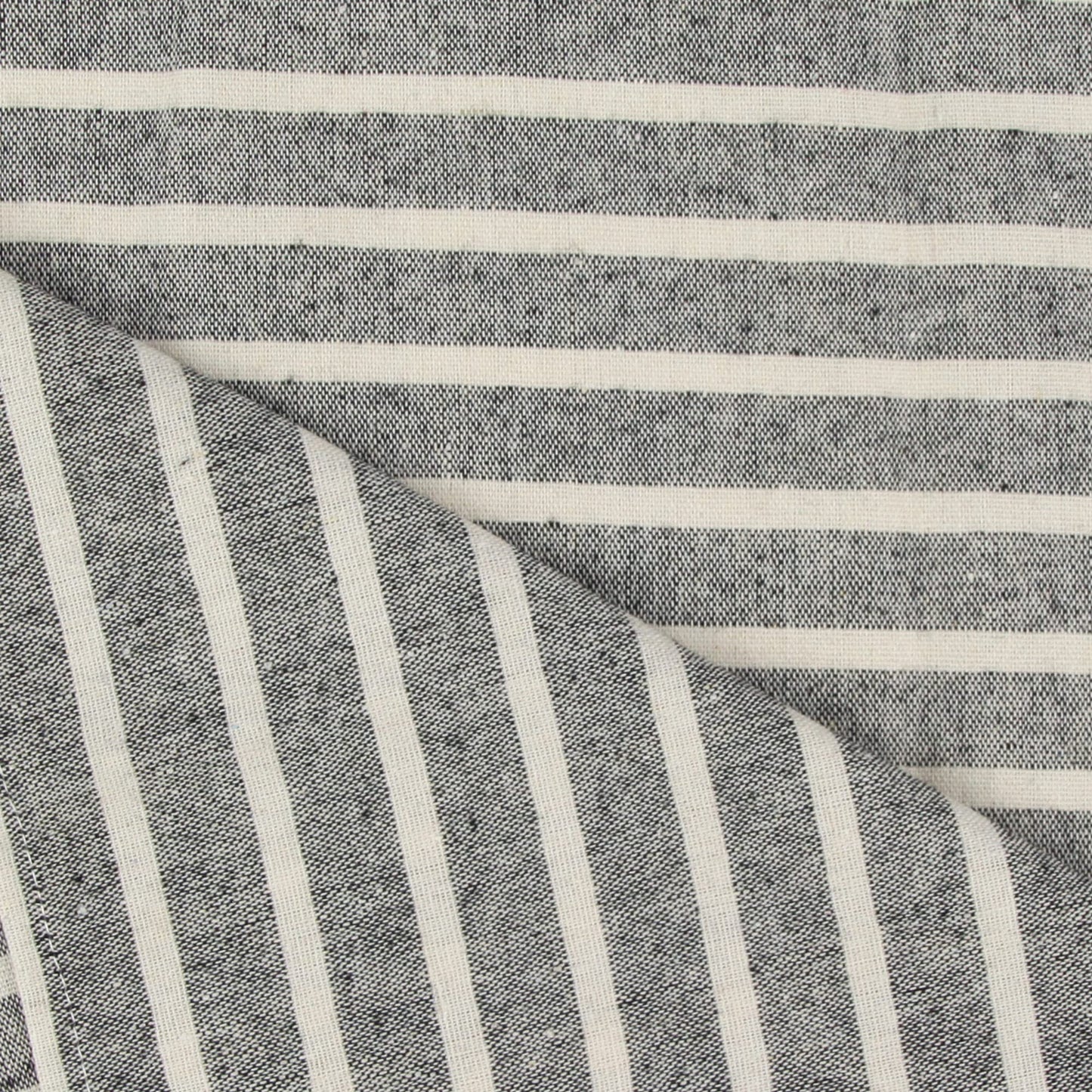 INFEI Broad Striped Cotton Blended Dinner Cloth Napkins - Set of 12 (40 x 30 cm) - for Events & Home Use (Black)