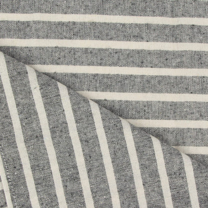 INFEI Broad Striped Cotton Blended Dinner Cloth Napkins - Set of 12 (40 x 30 cm) - for Events & Home Use (Black)