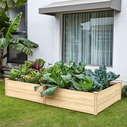 SPECRAFT 8x4 Ft Wood Raised Garden Bed, Durable 15 Inch Depth Planter Box for Vegetables, Herbs, and Flowers, Ideal for Outdoor Gardening with Open Base