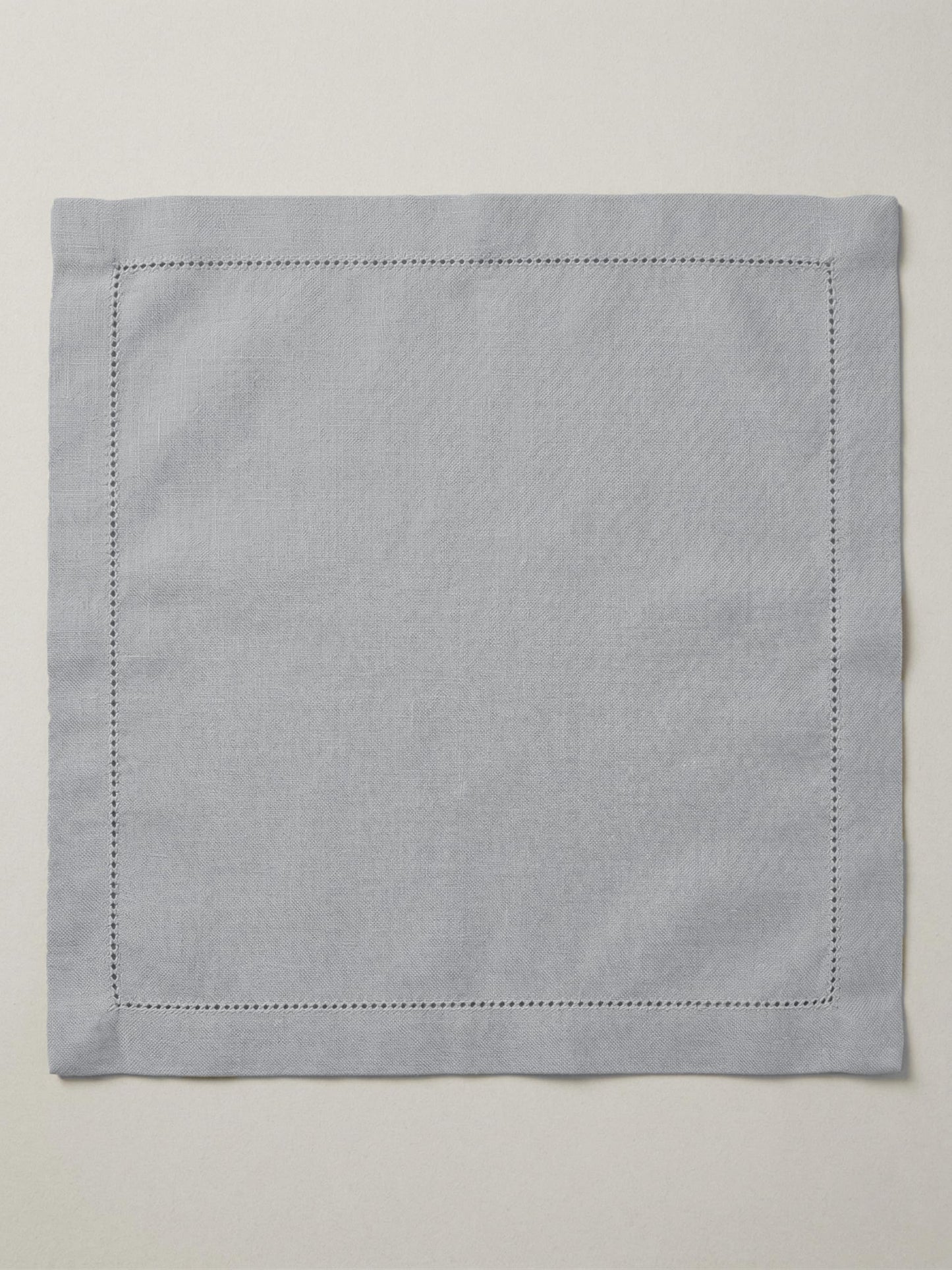 Palisa Grey Cotton Napkins Set of 4 | Premium Hemstitch Detailing Cloth Dinner Napkins 18x18 Inch | Soft Washable & Reusable Table Napkins for Everyday Use Weddings Parties Restaurants & Hotels
