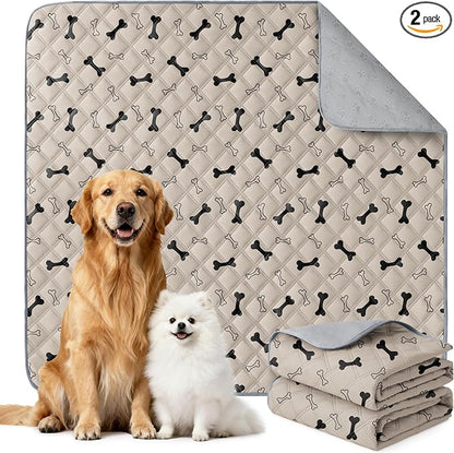 Eterish Reusable Washable Pee Pads for Dogs Large/Extra Large 36'' x 41'' 2 Pack, Absorbent Pet Puppy Dog Training Pads Non-Slip, Waterproof Whelping Potty Pads for Dogs Leak-Proof
