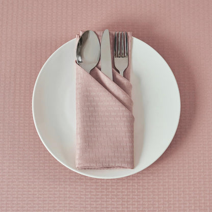 maxmill Cloth Napkins Weaved Texture Pattern Soft Comfortable and Luxury Serviette for Restaurant Family Dinners Weddings Parties and Banquets Set of 4 Pieces, 20 x 20 Inch Pale Blush