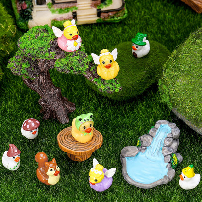 GGSTDDUP 36 Pcs Fairy Garden Accessories - Miniatures Garden Houses Bridge Landscape Water Well Fence Figurines Pond Mushroom Lawn Garden Ornament for DIY Terrarium Potted Plants Dollhouse Desk Decor