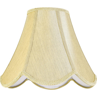 GO&SO Gold Lamp Shade Medium Bell Lamp Shades 2pc Edge Petal Braid Design Scalloped Lamp Shade,6"Top x 13"Bottom x 10.6"Vertical Height (Spider) Replacement Lampshades for Table Lamps - Easy Assembly