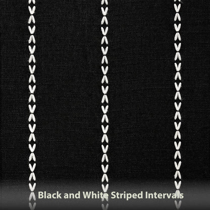 Niviy Halloween Black Table Runner 48 Inches Long, Fall Black Embroidered Striped Braided Boho Table Runner for Holiday Home Party Indoor Outdoor 12 x 48 Inch