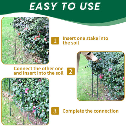 TCBWFY 14" Dx32 H Plant Supports Stakes for Large Heavy Plants,10Pack Peony Supports,Heavy Duty 5mm Wire Peony Cages,Interlock Garden Supports Ring Border Support,Plant Support Cage for Rose Flower