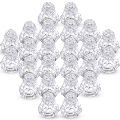 Crafts Central Plastic Mini Salt and Pepper Shakers For Party’s, Restaurants and Wedding’s - 24 Pcs (Clear)