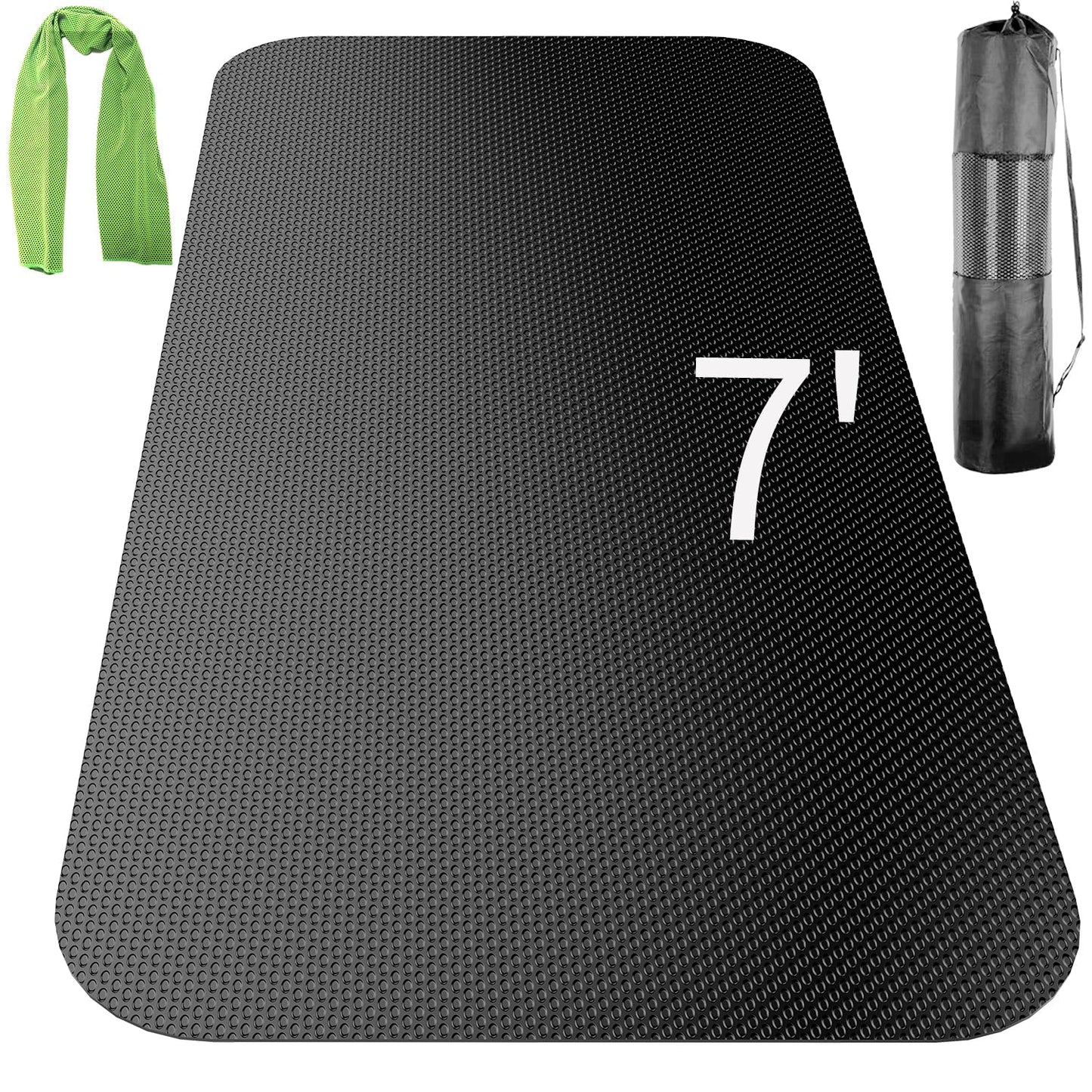 TONINT Large Exercise Mat, Equipment Mat,Treadmill Bike Workout Mats for Home Gym Flooring Rubber Mat Fitness Yoga Cardio Weightlifting, Jump Rope, Non-slipping, 2.65-Feet x 7-Feet