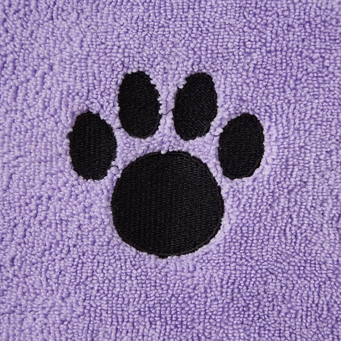 Bone Dry Pet Grooming, Embroidered Microfiber Towel Drying Collection, 15x30, Lavender