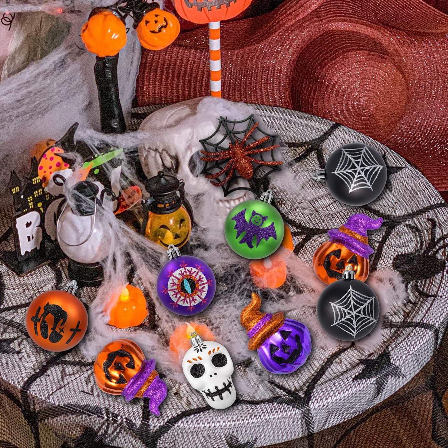 Halloween Ornament Set, 30pcs Shatterproof Tree Decorations Indoor