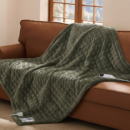 Bedsure Electric Blanket King Size - Dual Control Heated Blanket King Size, Fast Heating with 10 Time Settings & 10 Heat Settings, Warm Gift for Grandma (100x90 inches, Grey)