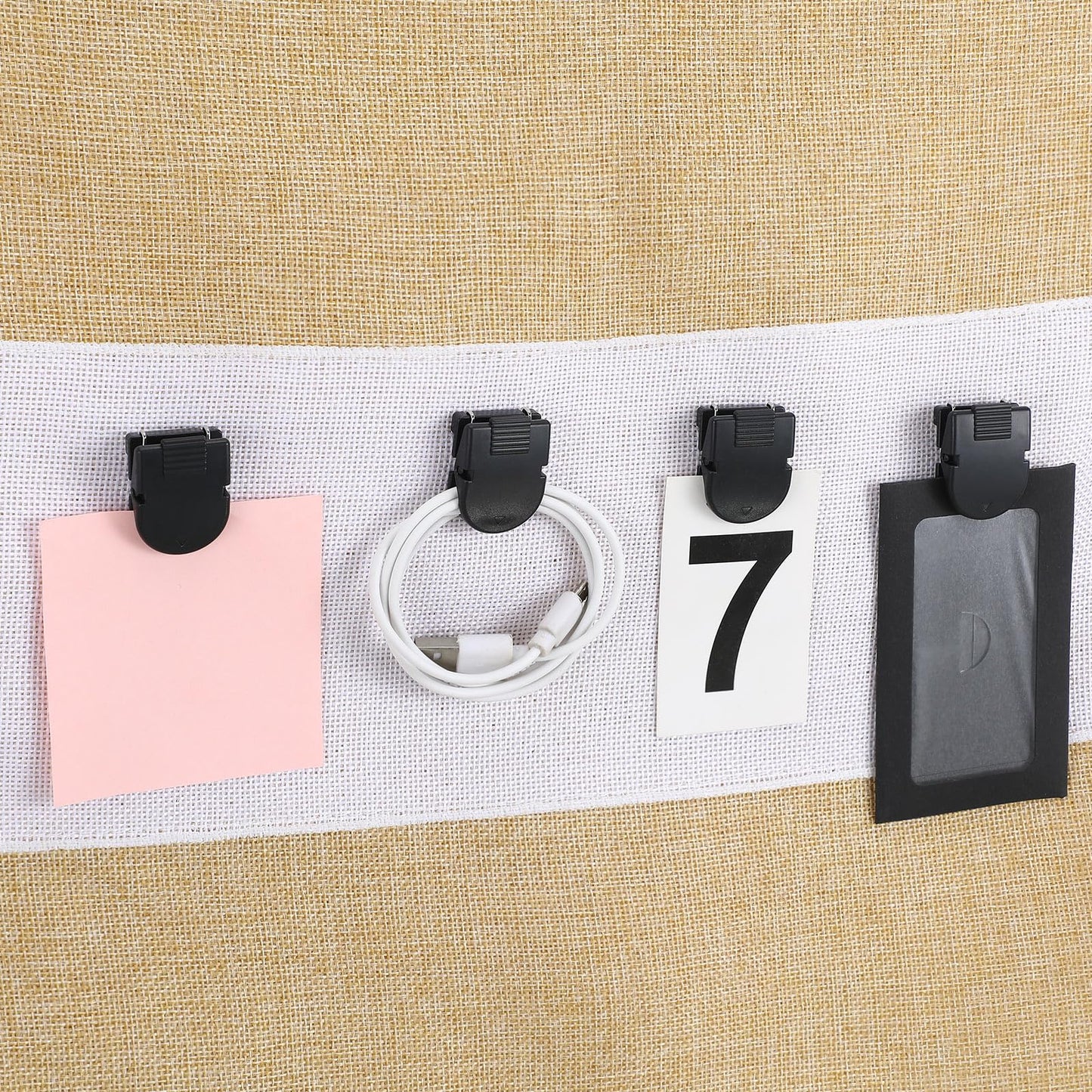 Feifeiya 25 Pcs Cubicle Clips Fabric Panel Cubicle Accessories Fabric Partition Panel Wall Clip Office Photos Wall for Notes Memos Standard Size, 40-Sheet Capacity (Black)