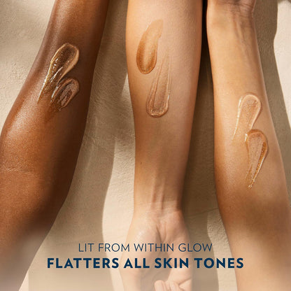 Vaseline Glazed and Glisten Golden Hour Body Gel Oil Glow Vanilla Cocoa Shimmering with Ultra-Hydrating Lipids and 100% Pure Cocoa Butter, 6.8 Oz