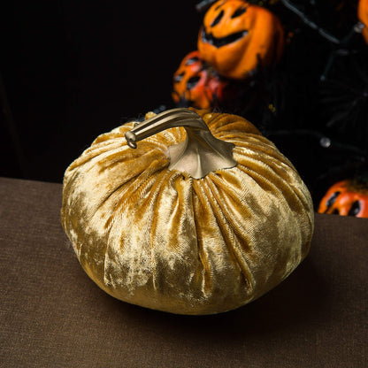 Ogrmar Set of 6 Pack Handmade Velvet Pumpkins Decor,Super Soft Stuffed Pumpkin with Exquisite Craftsmanship for Fall Halloween Thanksgiving Decoration