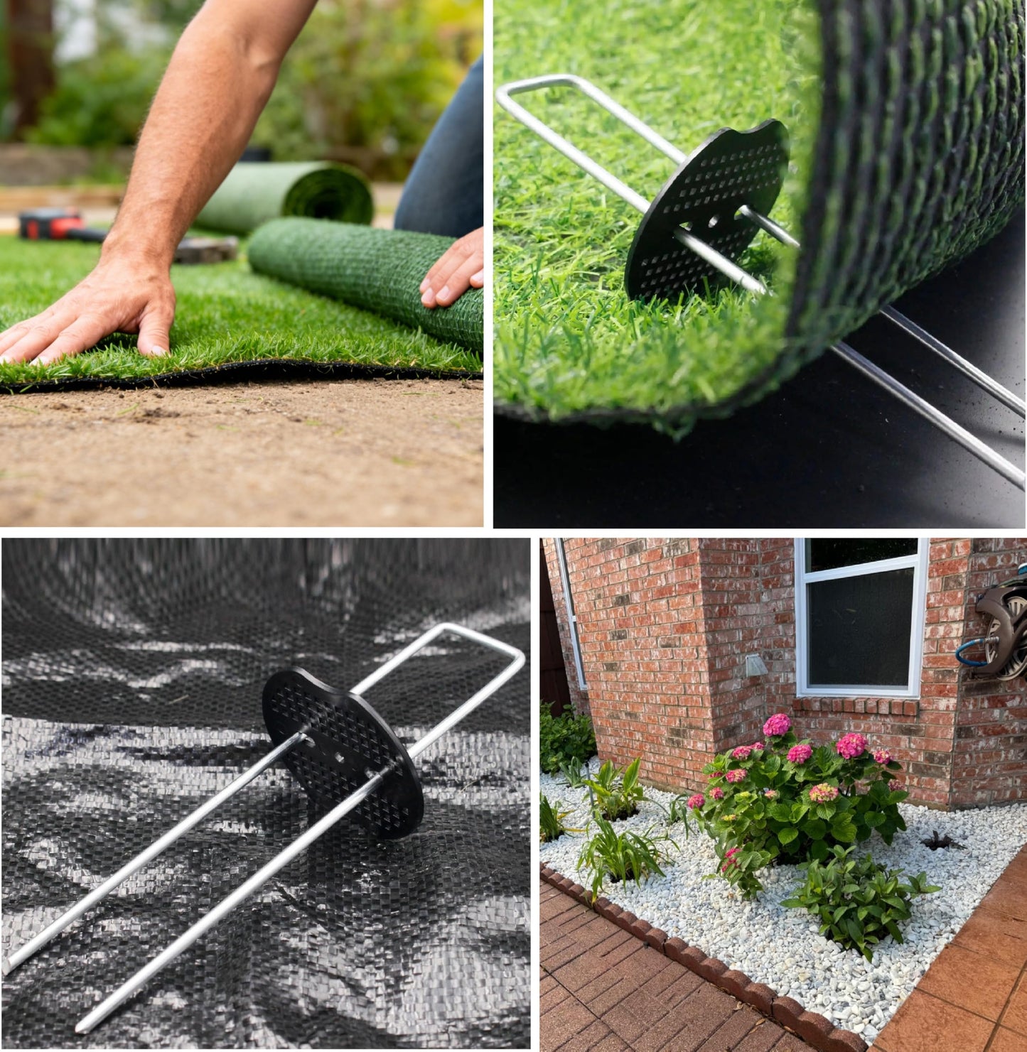 8 Inch 50 PCS Galvanized Landscape Staples with 50 PCS Gasket, Landscape Fabric Pins Stakes Lawn Ground Cover Graden Staples Spikes Weed Barrier Stakes