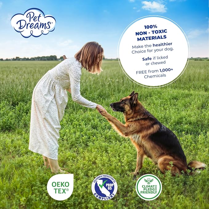 Pet Dreams Dog Crate Pad - Washable Kennel Mat, Crate Pads for Dog Cages, Non-Toxic, Flat Indoor Cat Bed, Fits iCrate 18, 24, 30, 36, 42, 48 Inches (Blue, X Large, 42")