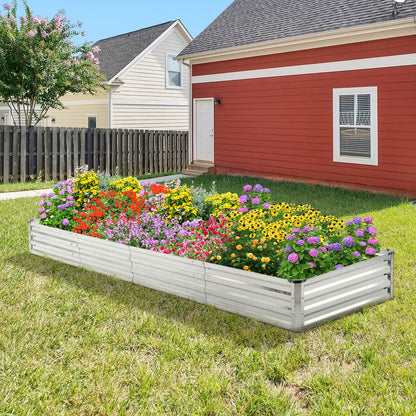 Mofesun Galvanized Raised Garden Bed 2pcs Pack - Metal Raised Bed Garden Kit 4'x8'x1' for Flower Planters, Vegetables Herb
