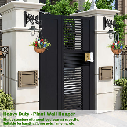 KEHOUXRE 2 Pack Hanging Plant Hanger Outdoor 9-in Hanging Basket Wall Hooks - Heavy Duty Metal Plant Bracket Hook for Flower Baskets,Bird Feeder,Lantern