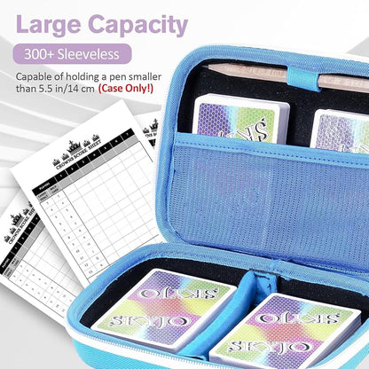 ProCase Hard Playing Card Game Carrying Case, Travel Storage Box Holds 300+ Trading Cards, Bag Holder for Classic Board Game UNO, Five Crowns，SKYJO, PlayMonster and More (Case Only) -Blue