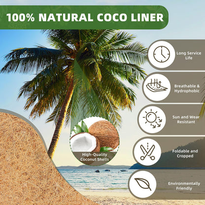 Fansile 30 inch 3 Pack Trough Coco Liners, Natural Coconut Coir Fiber for Wall Basket Planters, Window Box Liners, Garden Planter Baskets, Fence Flower Baskets