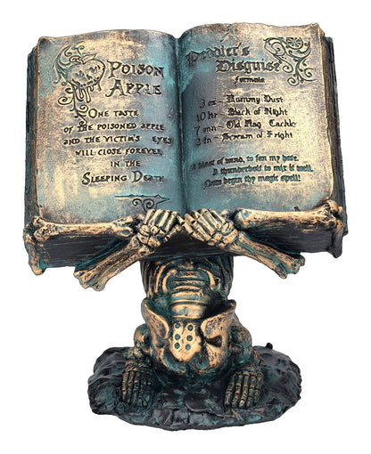 Pacific Giftware Spell Book Skeleton Podium Gothic Horror Home Decor Accent 6.75” Tall