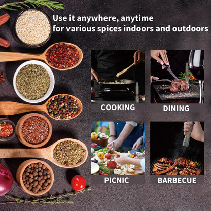 KitchenBliss Modern Thumb Click Salt and Pepper Grinder with Refillable Peppermill - Perfect for Himalayan Salts, Black Pepper, Sea Salt, Peppercorns, Spices Push Button for 1 hand operation (set)