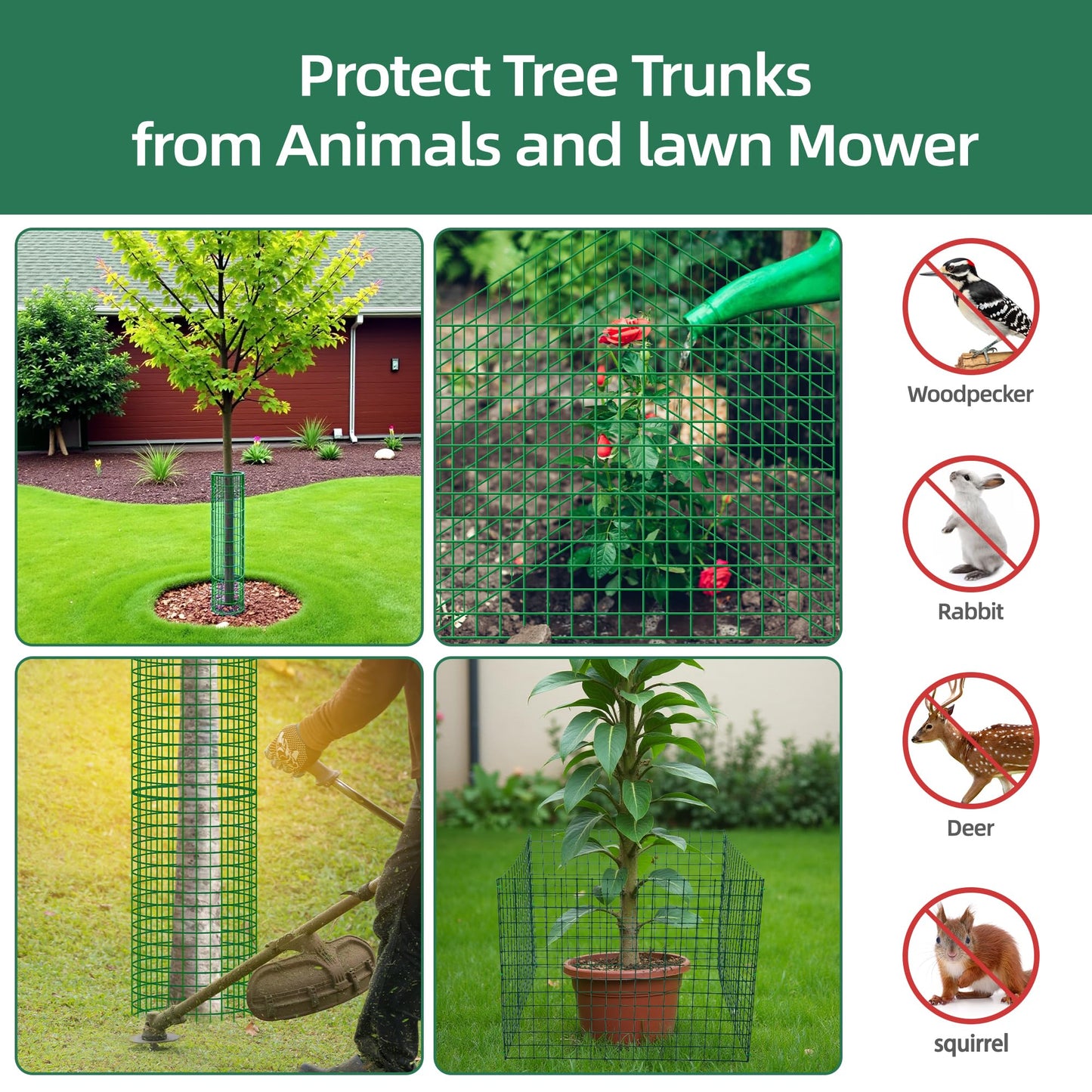 UCandy 6 Pack Plant Protector from Animals,17'' x 13'' Metal Wire Mesh Garden Plant Cages for Outdoor Gardening,Rabbits Chickens Ducks, for Vegetables, Flowers, Shrubs, Plant Protectors from Deer