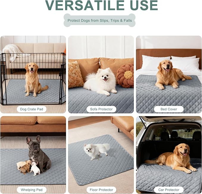 Eterish Reusable Washable Pee Pads for Dogs Extra Large 54'' x 54'' 2 Pack, Absorbent Pet Puppy Dog Training Pads Non-Slip, Waterproof Whelping Potty Pads for Dogs Leak-Proof