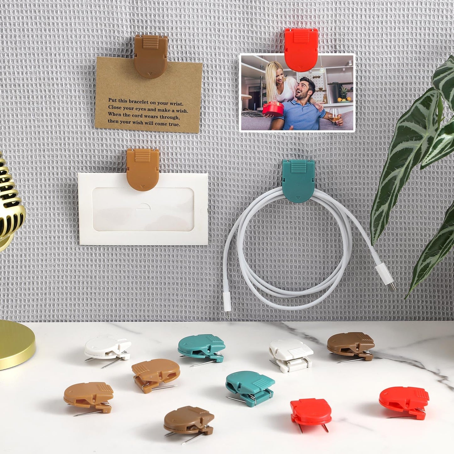 Feifeiya 15 Pcs Cubicle Clips Fabric Panel Cubicle Accessories Fabric Partition Panel Wall Clip Office Photos Wall for Notes Memos Standard Size, 40-Sheet Capacity (Burnt Orange)