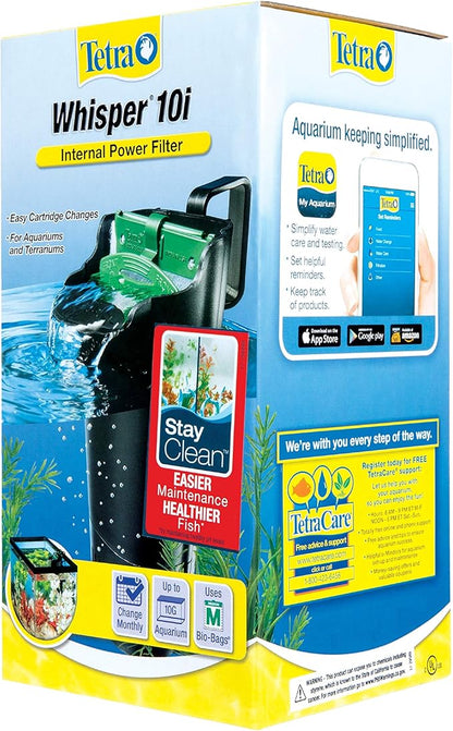 Tetra Whisper Internal Power Filter 5 To 10 Gallons, For aquariums, In-Tank Filtration, Black