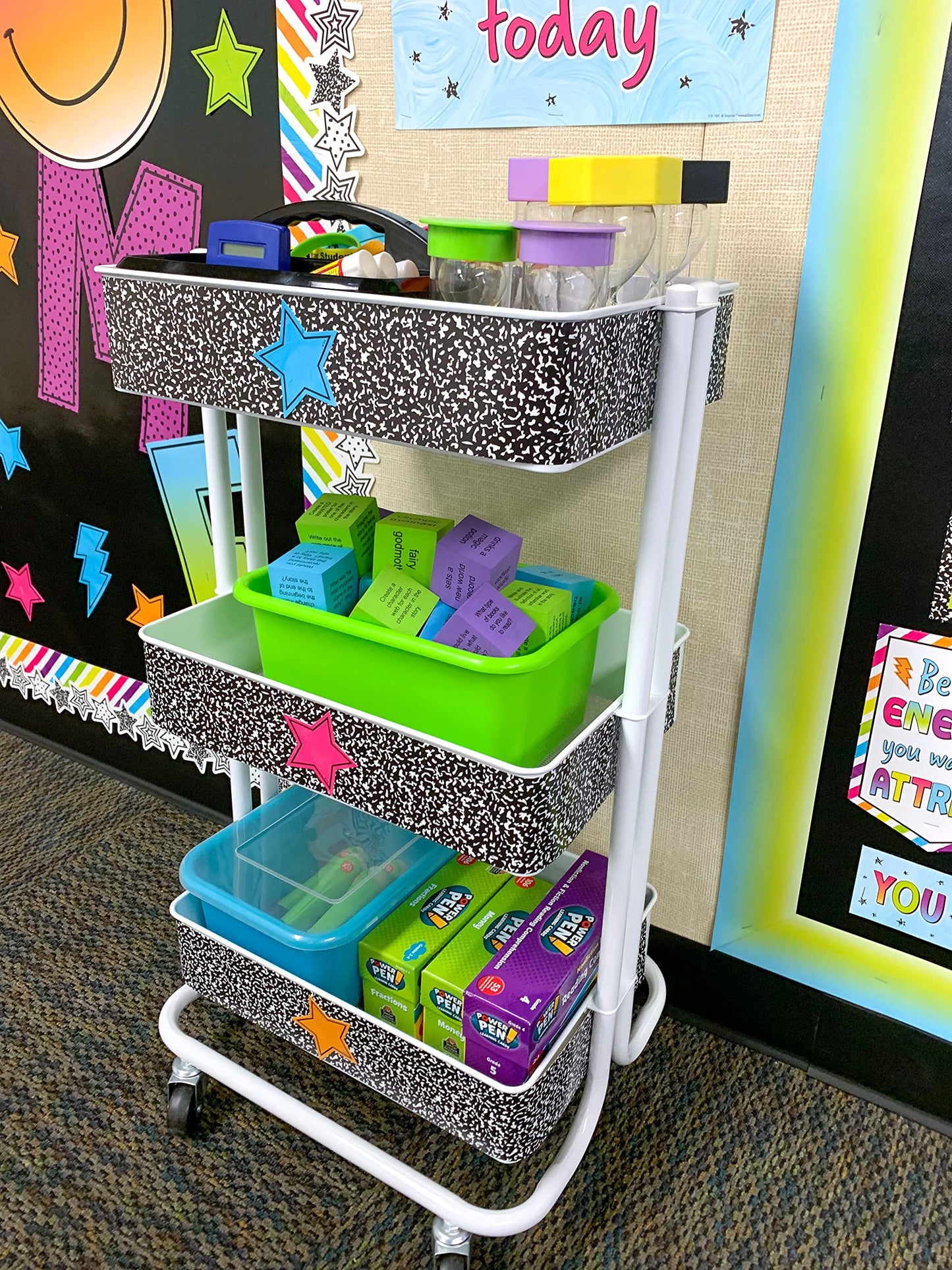Teacher Created Resources Composition Straight Rolled Border Trim - 50ft - Decorate Bulletin Boards, Walls, Desks, Windows, Doors, Lockers, Schools, Classrooms, Homeschool & Offices