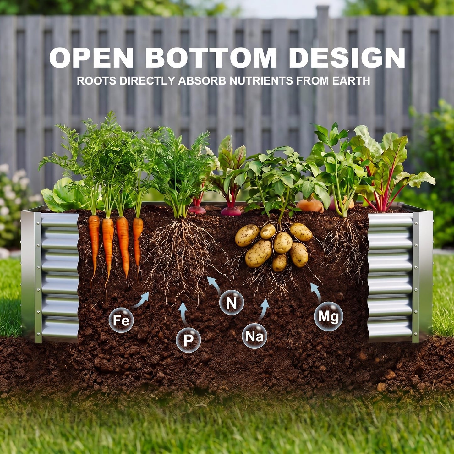 AHEONLAR 2 Pack 8×4×1.5ft Galvanized Raised Garden Beds Outdoor, Rectangle Sturdy and Durable Planter Boxes for Vegetables, Fruits, Flowers and Plants, Easy Assembly, Silver