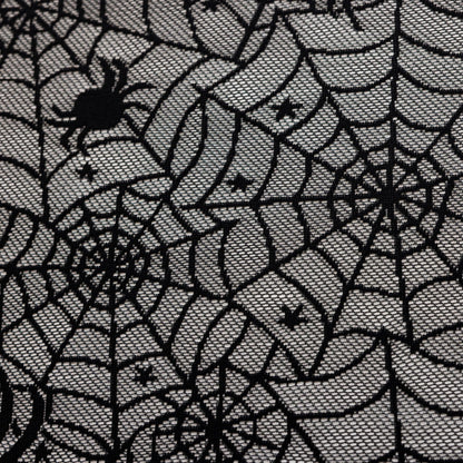 YJ YANJUN Halloween Curtains for Living Room 72 inch Long Goth Black Sheer Curtains 2 Panels Spooky Spiderwebs Halloween Decoration for Party Supplies Garage Door 55Wx72L Inch