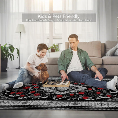 Nayoroom Dark Academia Area Rug, Soft Machine Washable 5x7 Rug, Non-Slip, Non-Shedding, Durable and Easy-Care, Perfect for Living Room, Bedroom, Dining Room.