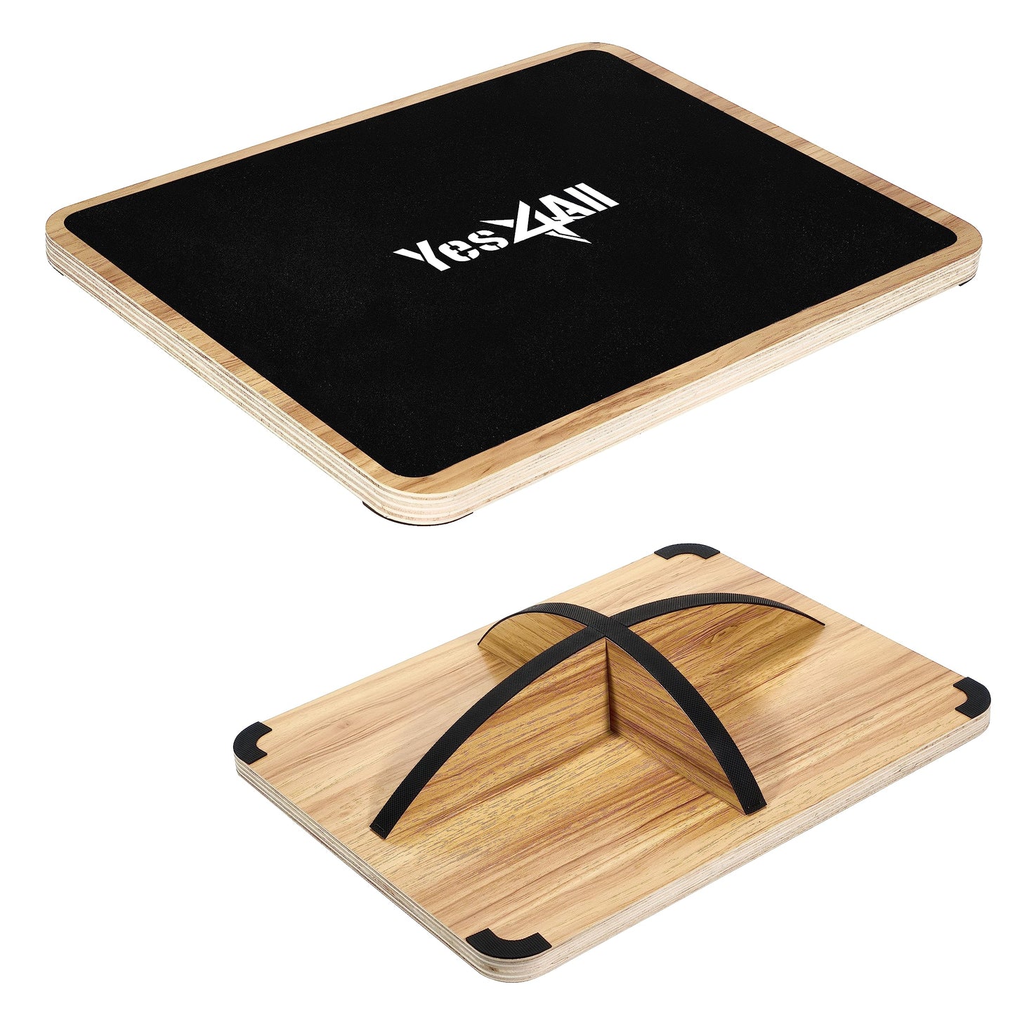 Yes4All 360 Degree Rotation Rocker Wooden Balance Board, Anti-Slip Wobble Board for Physical Therapy, Advanced Balance Training & Fitness Exercises