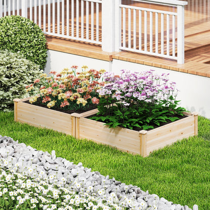 Giantex Raised Garden Bed, Wood Planter Box, Outdoor Square Garden Bed for Vegetable Flower Herb Succulent, 40" Lx40 Wx12 H, Easy Assembly